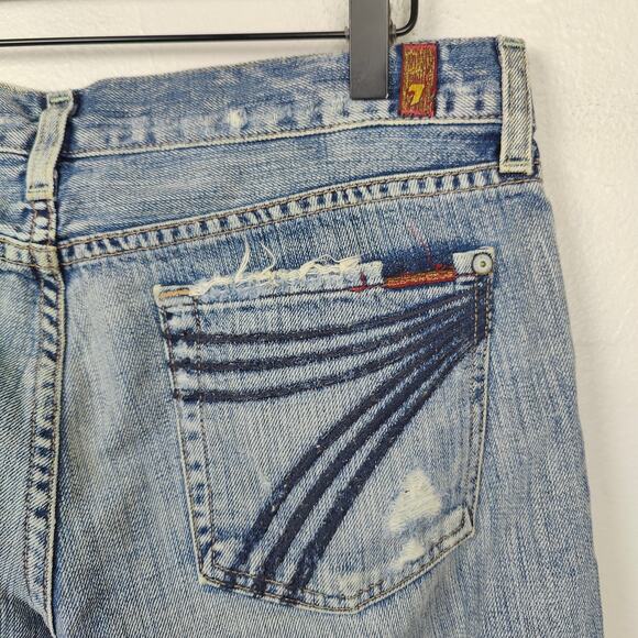 Vintage‎ Y2K 7 For All Mankind Dojo Shorts Womens 29 Bermuda Mid-Thigh Preppy - Picture 2 of 8